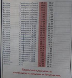 Расписание автобусов Песчаное – Симферополь 2020