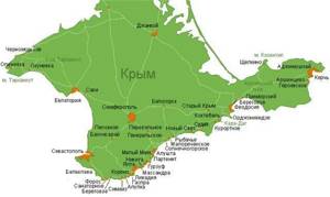 Курорты Крыма: карта, лучшие города на побережье